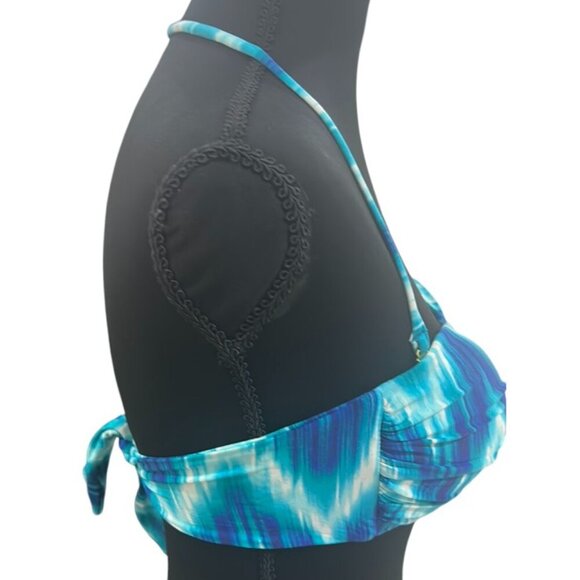 La Blanca Stripe Halter Bikini Top – Blue/White – Size Small – EUC - Picture 8 of 12